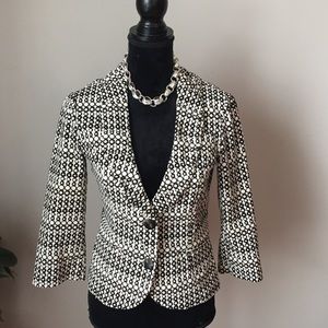 CAbi Black and White Blazer. Size 2. “Like New”